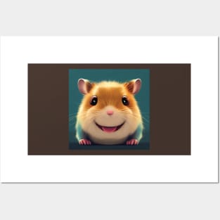 Smiling Hamster Art Posters and Art